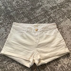 H&M High Waist White Shorts